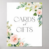 Waterverf tuinbloemen Kaarten en cadeaus Poster (Voorkant)