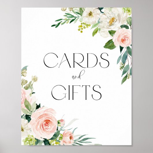 Waterverf  tuinbloemen Kaarten en cadeaus Poster (Voorkant)