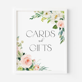 Waterverf  tuinbloemen Kaarten en cadeaus Poster