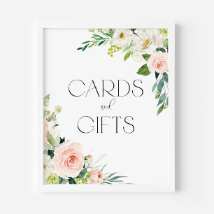 Waterverf tuinbloemen Kaarten en cadeaus Poster