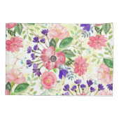 Waterverf tuinbloemen kussensloop (Achterkant)