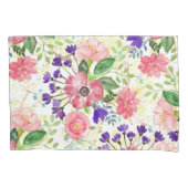 Waterverf tuinbloemen kussensloop (Voorkant)