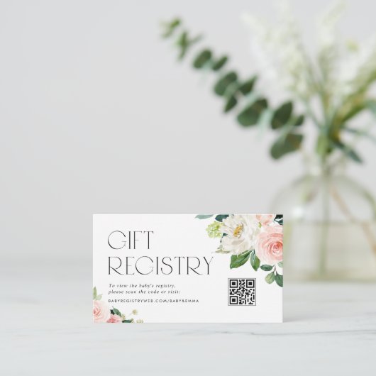 Waterverf Tuinbloemen QR Code Registry Informatiekaartje (Staand voorkant)