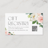 Waterverf Tuinbloemen QR Code Trouwregister Informatiekaartje (Voorkant)