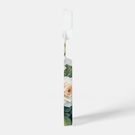 Waterverf tuinbloemen witte rozen iPhone hoesje (Linkerkant)