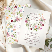 Waterverf Tuinbruiloft met Wilde Bloemen 