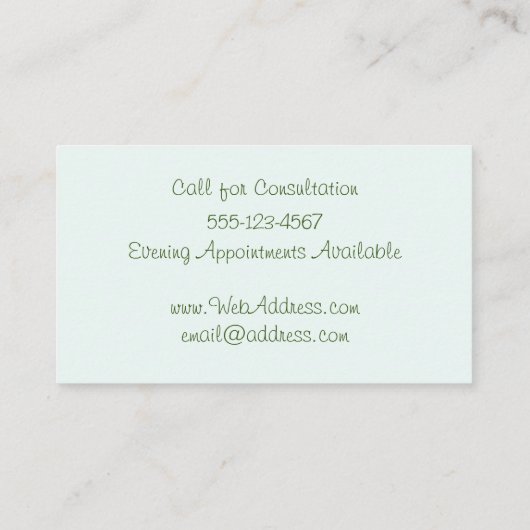 Waterverf tuinontwerp visitekaartje (Achterkant)