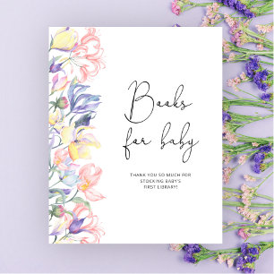 Waterverf tuinvloemen Boeken voor babyshower Poster
