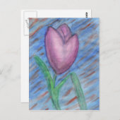 Waterverf Tulip Briefkaart (Voorkant / Achterkant)