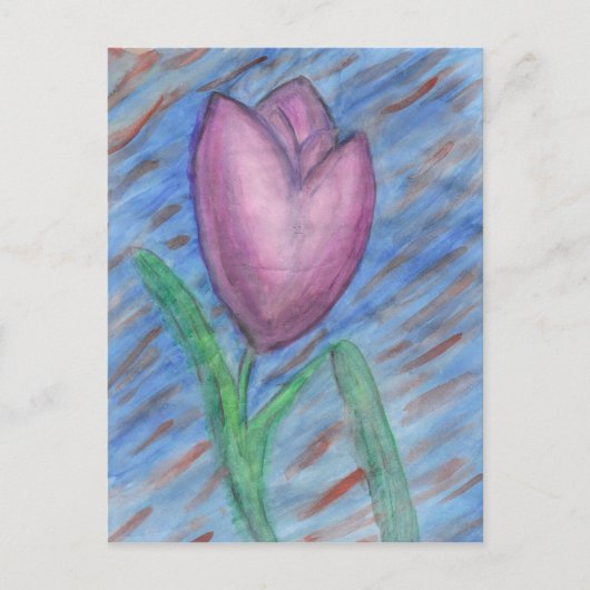 Waterverf Tulip Briefkaart (Voorkant)