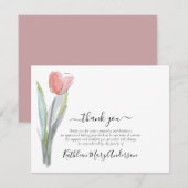 Waterverf Tulip Floral Funeral Bedankkaart (Voorkant / Achterkant)
