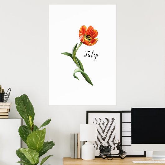 Waterverf Tulip Floral Poster (Thuiskantoor)