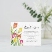 Waterverf Tulip Florals Funeral Memorial Bedankkaart (Staand voorkant)