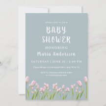 Waterverf Tulips Baby Girl Baby shower