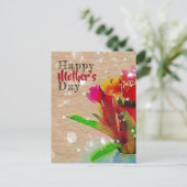 Waterverf Tulips Bouquet Happy Moederdag Briefkaart (Staand voorkant)