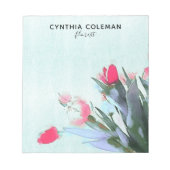 Waterverf Tulips Bouquet Illustrator Florist Notitieblok (Voorkant)