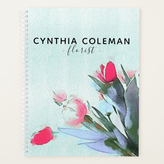 Waterverf Tulips Bouquet Illustrator Florist Planner (Voorkant)