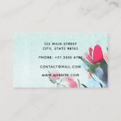 Waterverf Tulips Bouquet Illustrator Florist Visitekaartje (Achterkant)