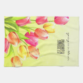 Waterverf Tulips Bouquet Monogram Theedoek (Horizontaal)