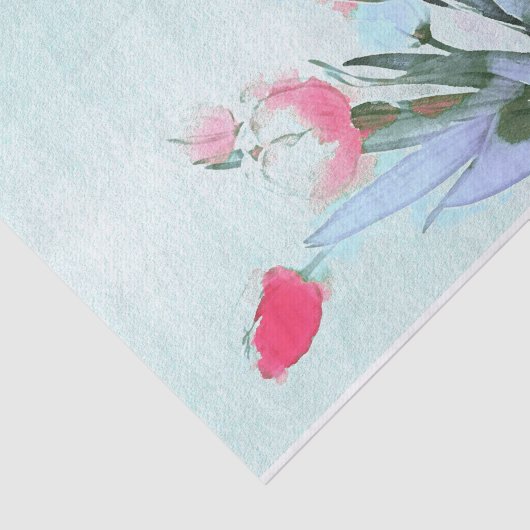 Waterverf Tulips Bouquet Spring Illustration Tissuepapier (Detail)