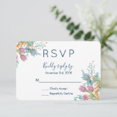 Waterverf Tulips Floral Bouquet RSVP (Staand voorkant)