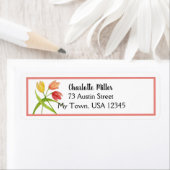 Waterverf Tulips Return-adres Etiket (Insitu)