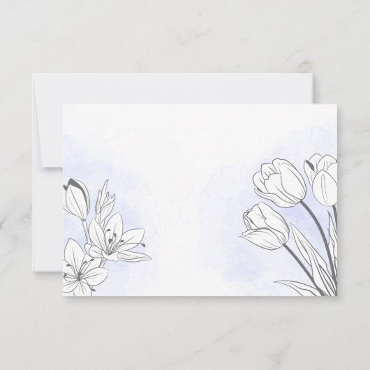 Waterverf Tulips Weddenschap Kaart (Achterkant)