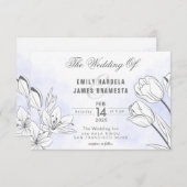 Waterverf Tulips Weddenschap Kaart (Voorkant / Achterkant)