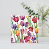 Waterverf Tulp Bloemen Elke Gelegenheid  Kaart (Staand voorkant)