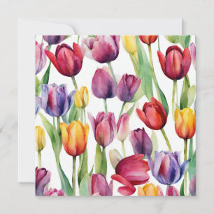 Waterverf Tulp Bloemen Elke Gelegenheid  Kaart