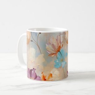 Waterverf Tulp Bloemen Kleurrijk Patroon Koffiemok