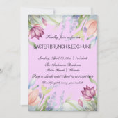 Waterverf Tulp Bloemen Pasen Brunch & Eierjacht Kaart (Voorkant)