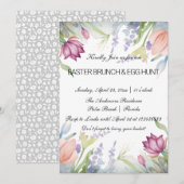 Waterverf Tulp Bloemen Pasen Brunch & Eierjacht Kaart (Voorkant / Achterkant)