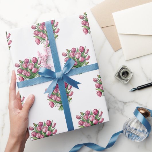 Waterverf Tulp Boeket Bloemenpatroon Cadeaupapier (Geschenken)