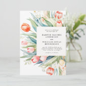 Waterverf tulp boeket bruiloft kaart (Staand voorkant)
