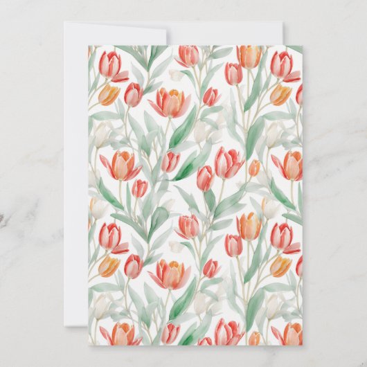 Waterverf tulp bruiloft kaart (Achterkant)