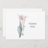 Waterverf Tulp Eenvoudige Begrafenis Dank U II Bedankkaart (Voorkant / Achterkant)