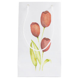 Waterverf Tulp geschenktas Klein Cadeauzakje