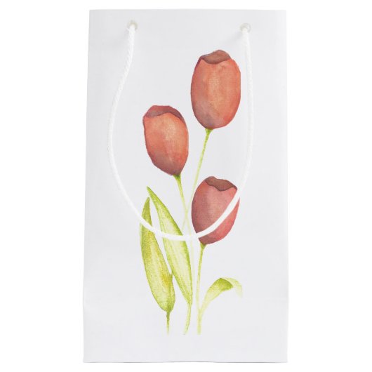 Waterverf Tulp geschenktas Klein Cadeauzakje (Voorkant)