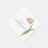 Waterverf Tulp Groen Bruidsdiner Servet (Hoek)