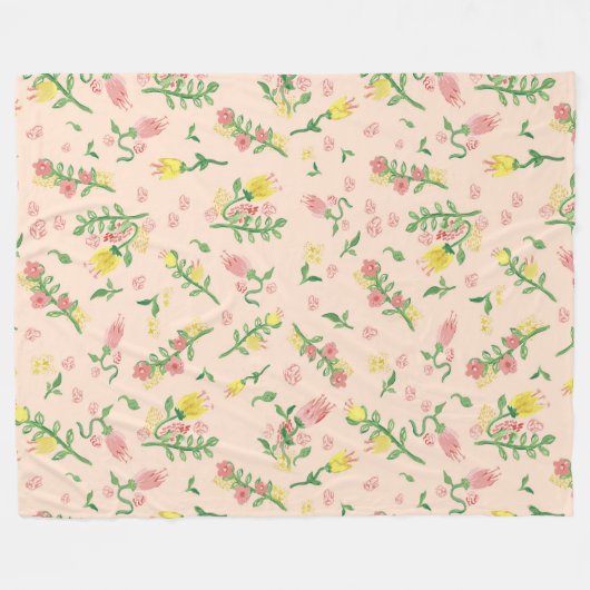 Waterverf Tulp Grote Deken (Voorkant (Horizontaal))