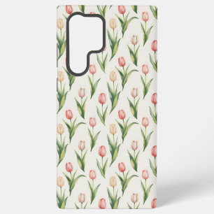 Waterverf Tulp Herhaal Bloemenpatroon Samsung Galaxy Hoesje