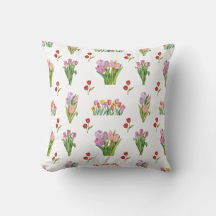 Waterverf Tulp Print Pattern Kussen