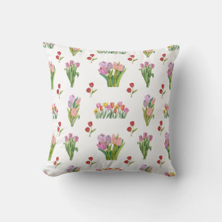 Waterverf Tulp Print Pattern Kussen