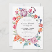 Waterverf tulp rond lijst kaart (Voorkant)