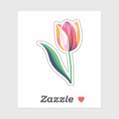 Waterverf tulp sticker (Vel)