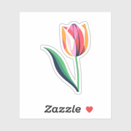 Waterverf tulp sticker