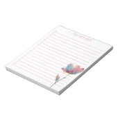 Waterverf Tulp Takenlijst Modern Boho Chic Notitieblok (Linkerzijde)
