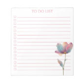 Waterverf Tulp Takenlijst Modern Boho Chic Notitieblok (Voorkant)