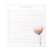Waterverf Tulp Takenlijst Modern Boho Chic Notitieblok (Voorkant)